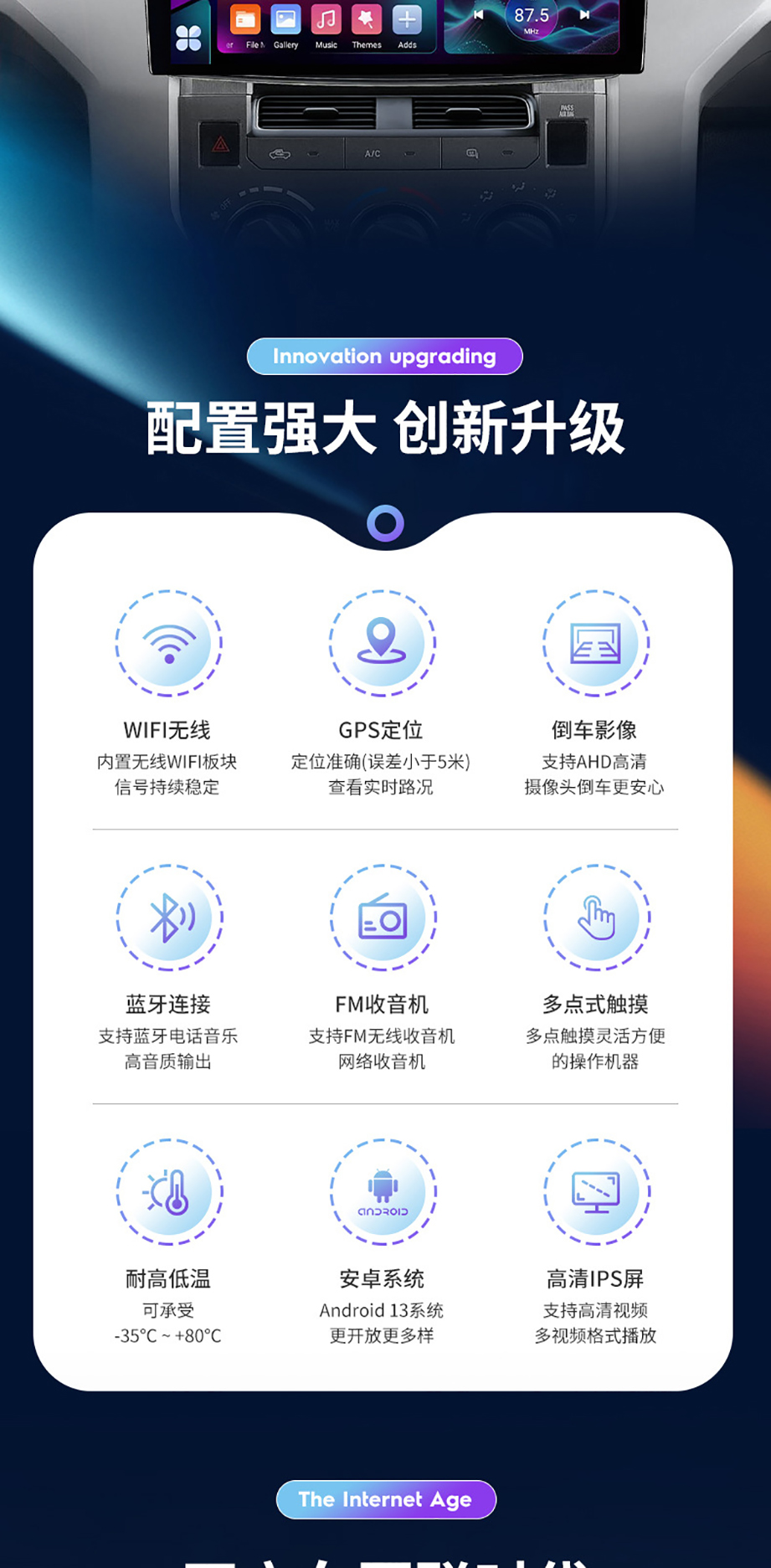 7寸9寸10寸安卓通用车载导航中控一体机播放器carplay汽车导航