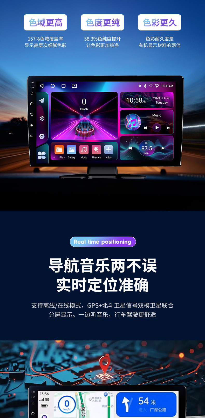 7寸9寸10寸安卓通用车载导航中控一体机播放器carplay汽车导航